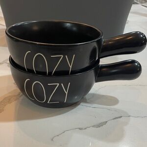 Rae Dunn Black Cozy Soup Bowls